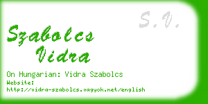 szabolcs vidra business card